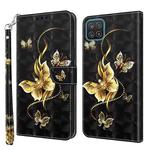 For Samsung Galaxy A12 5G 3D Painted Leather Phone Case(Golden Swallow Butterfly)