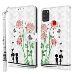 For Samsung Galaxy A21s 3D Painted Leather Phone Case(Couple Rose)