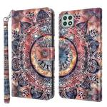 For Samsung Galaxy A22 5G 3D Painted Leather Phone Case(Colorful Mandala)