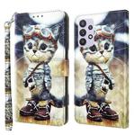 For Samsung Galaxy A32 5G 3D Painted Leather Phone Case(Naughty Cat)