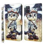 For Samsung Galaxy A71 4G 3D Painted Leather Phone Case(Naughty Cat)