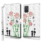 For Samsung Galaxy A71 4G 3D Painted Leather Phone Case(Couple Rose)