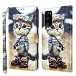 For Samsung Galaxy S20 FE 3D Painted Leather Phone Case(Naughty Cat)