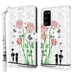 For Samsung Galaxy S20 FE 3D Painted Leather Phone Case(Couple Rose)