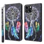 For iPhone 14 3D Painted Leather Phone Case (Colorful Dreamcatcher)