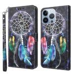 For iPhone 13 Pro 3D Painted Leather Phone Case (Colorful Dreamcatcher)