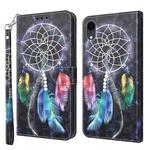 For iPhone XR 3D Painted Leather Phone Case(Colorful Dreamcatcher)