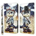 For Xiaomi Redmi Note 9 Pro / Note 9 Pro Max 3D Painted Leather Phone Case(Naughty Cat)