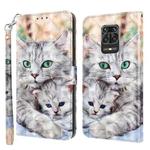 For Xiaomi Redmi Note 9 Pro / Note 9 Pro Max 3D Painted Leather Phone Case(Two Loving Cats)