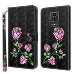 For Xiaomi Redmi Note 9 Pro / Note 9 Pro Max 3D Painted Leather Phone Case(Rose)