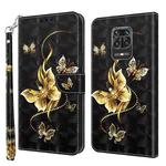 For Xiaomi Redmi Note 9 Pro / Note 9 Pro Max 3D Painted Leather Phone Case(Golden Swallow Butterfly)