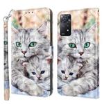 For Xiaomi Redmi Note 11 5G / 4G Global 3D Painted Leather Phone Case(Two Loving Cats)