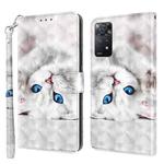 For Xiaomi Redmi Note 11 Pro 5G / 4G Global 3D Painted Leather Phone Case(Reflection White Cat)