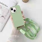 For iPhone 14 Plus Elastic Silicone Lanyard Case (Green)