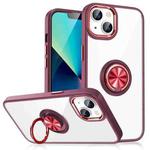 For iPhone 14 Ring Holder TPU Acrylic Phone Case (Red)