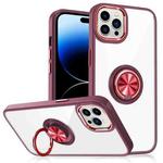 For iPhone 14 Pro Ring Holder TPU Acrylic Phone Case(Red)