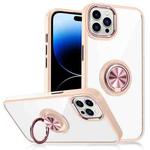 For iPhone 14 Pro Ring Holder TPU Acrylic Phone Case(Rose Gold)
