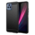 For T-Mobile REVVL 6 5G Brushed Texture Carbon Fiber TPU Phone Case (Black)