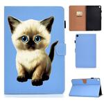 Pure Color Painting Left and Right Flat Leather Case with Pen Cover & Card Slot & Buckle Anti-skid Strip and Bracket(Dog)