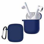 For Xiaodu Pure Color Bluetooth Earphone Soft Silicone Protective Case With Hook(Dark Blue)