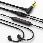 CVJ V2 1.25m Oxygen-free Copper Original 3.5mm Elbow Earphone Cable, Style:0.78mm with Mic(Black)