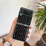 For Samsung Galaxy Z Flip4 Crocodile Pattern+TPU Phone Case with Ring(Black)