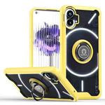 For Nothing Phone 1 Q Shadow 1 Series TPU + PC Phone Case with Ring Holder(Yellow)