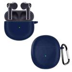 For OnePlus Buds Pure Color Bluetooth Earphone Soft Silicone Protective Case With Hook(Dark Blue)