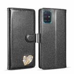 For Samsung Galaxy A51 Glitter Powder Love Leather Phone Case(Black)