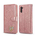 For Samsung Galaxy Note10 Glitter Powder Love Leather Phone Case(Pink)