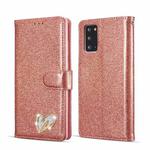 For Samsung Galaxy Note20 Glitter Powder Love Leather Phone Case(Pink)
