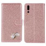 For Huawei P20 Pro Glitter Powder Love Leather Phone Case(Pink)