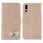 For Huawei P20 Pro Glitter Powder Love Leather Phone Case(Gold)