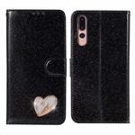 For Huawei P20 Pro Glitter Powder Love Leather Phone Case(Black)