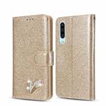 For Huawei P30 Glitter Powder Love Leather Phone Case(Gold)