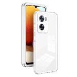 For OPPO A57 4G 2022 3 in 1 Clear TPU Color PC Frame Phone Case(White)