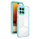For Honor X8 3 in 1 Clear TPU Color PC Frame Phone Case(Light Green)
