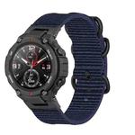 For Amazfit T-Rex / T-Rex Pro / Ares Three-ring Black Buckle Nylon Watch Band(Blue)