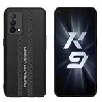 For OPPO K9 Carbon Fiber Texture Plain Leather Phone Case(Black)