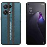 For OPPO Reno8 Pro Carbon Fiber Texture Plain Leather Phone Case(Dark Green)