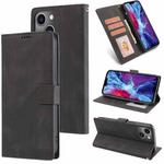 For iPhone 14 Fantasy Classic Skin-feel Calfskin Texture Leather Case(Black)