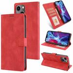 For iPhone 14 Fantasy Classic Skin-feel Calfskin Texture Leather Case(Red)