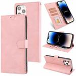 For iPhone 14 Pro Fantasy Classic Skin-feel Calfskin Texture Leather Case(Rose Gold)