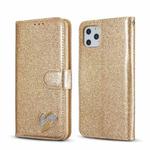 For iPhone 11 Pro Glitter Powder Love Leather Phone Case (Gold)