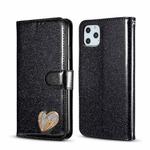 For iPhone 11 Pro Max Glitter Powder Love Leather Phone Case (Black)