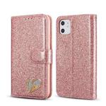 For iPhone 11 Glitter Powder Love Leather Phone Case (Pink)