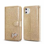 For iPhone 11 Glitter Powder Love Leather Phone Case (Gold)