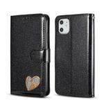 For iPhone 11 Glitter Powder Love Leather Phone Case (Black)