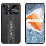 For vivo iQOO 9 Carbon Fiber Texture Plain Leather Phone Case(Black)