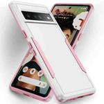For Google Pixel 7 Pro Pioneer Armor Heavy Duty PC + TPU Phone Case(White+Pink)